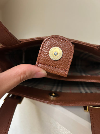 Burberry Brown Leather Hand Bag