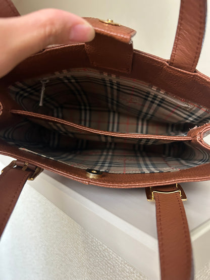 Burberry Brown Leather Hand Bag