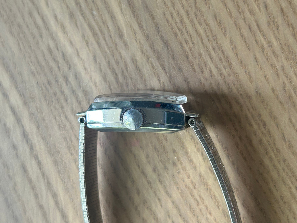 Citizen Rectangular Silver-tone Hand Wound Watch