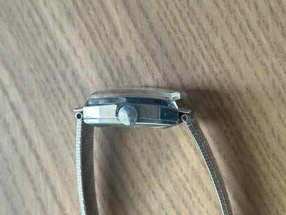Citizen Rectangular Silver-tone Hand Wound Watch