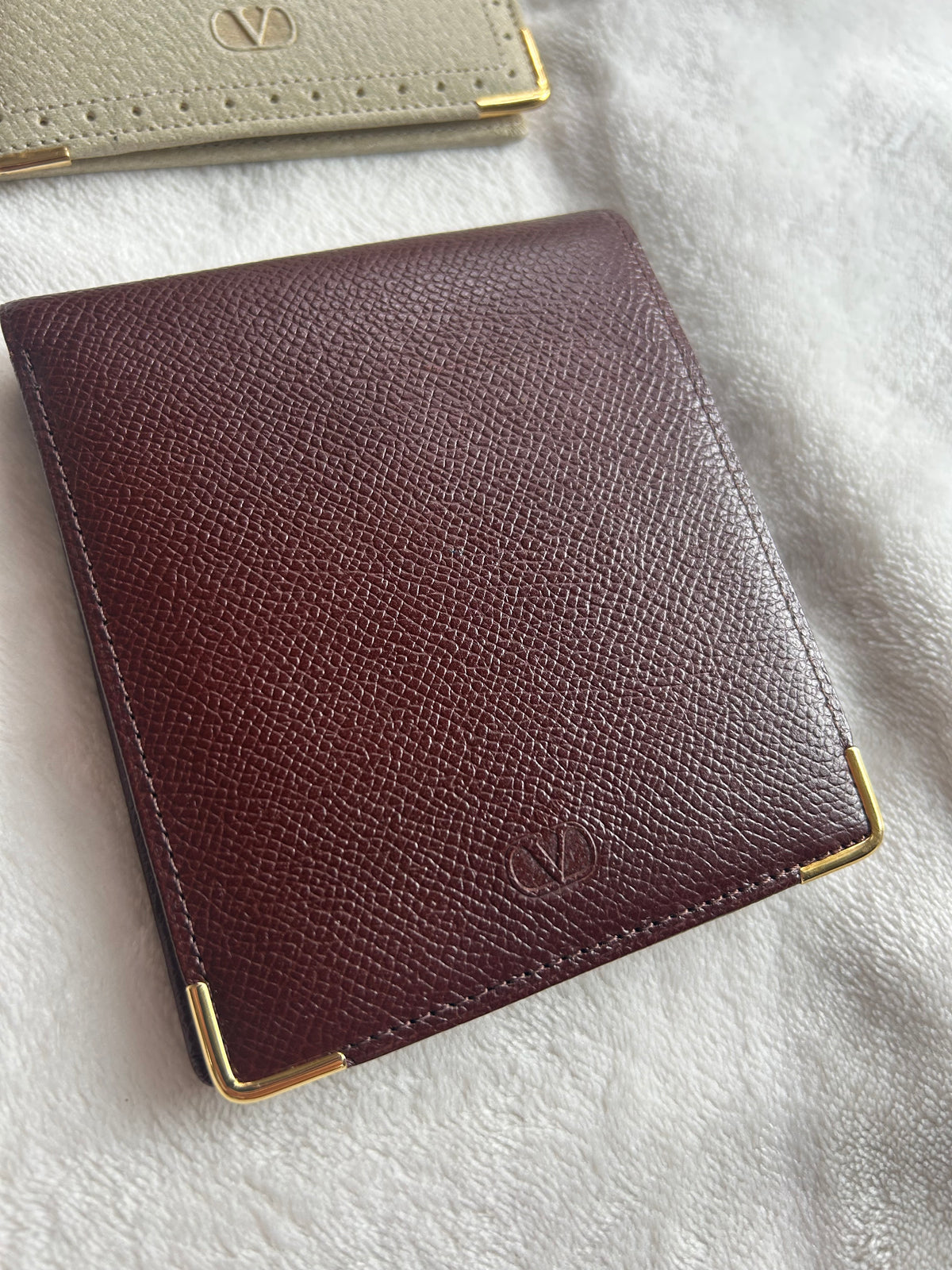 Valentino Garavani Dark Brown Bi-Fold Wallet with Coin Compartment