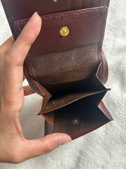 Valentino Garavani Dark Brown Bi-Fold Wallet with Coin Compartment