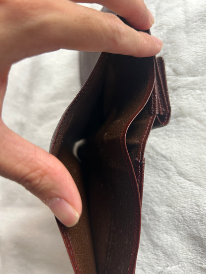 Valentino Garavani Dark Brown Bi-Fold Wallet with Coin Compartment