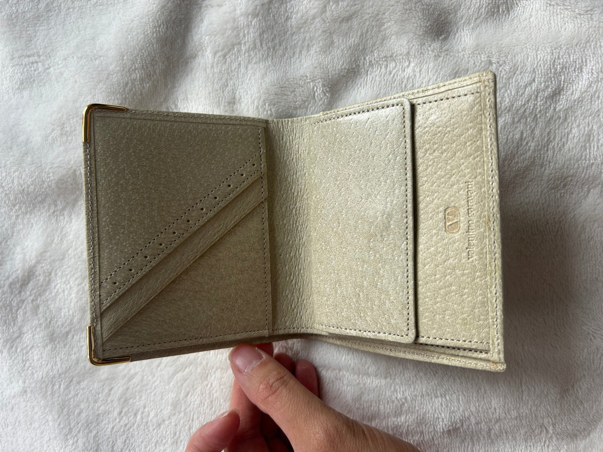 Valentino Garavani White Bi-fold Wallet with Coin Compartment