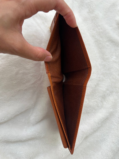 Valentino Garavani Cognac Pebbled Leather Wallet