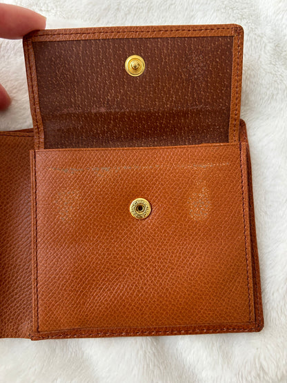 Valentino Garavani Cognac Pebbled Leather Wallet
