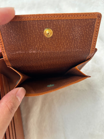 Valentino Garavani Cognac Pebbled Leather Wallet