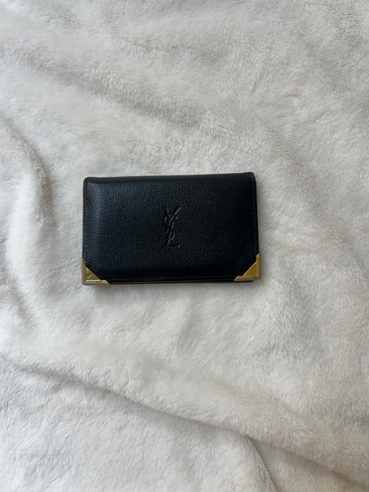 Yves Saint Laurent Small Black Leather Card Holder