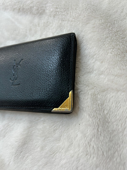 Yves Saint Laurent Small Black Leather Card Holder