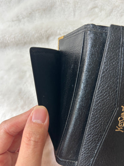 Yves Saint Laurent Small Black Leather Card Holder