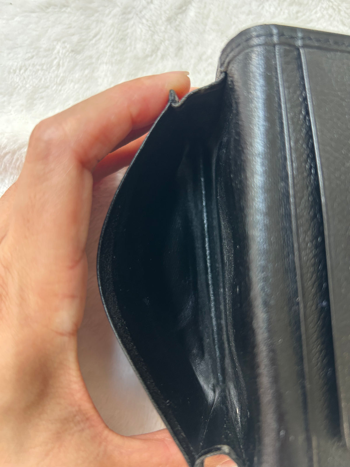 Yves Saint Laurent Small Black Leather Card Holder
