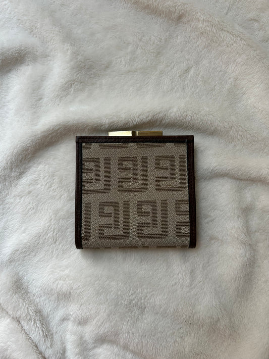 Pierre Balmain Coated Canvas Geometric Pattern Bi-fold Wallet