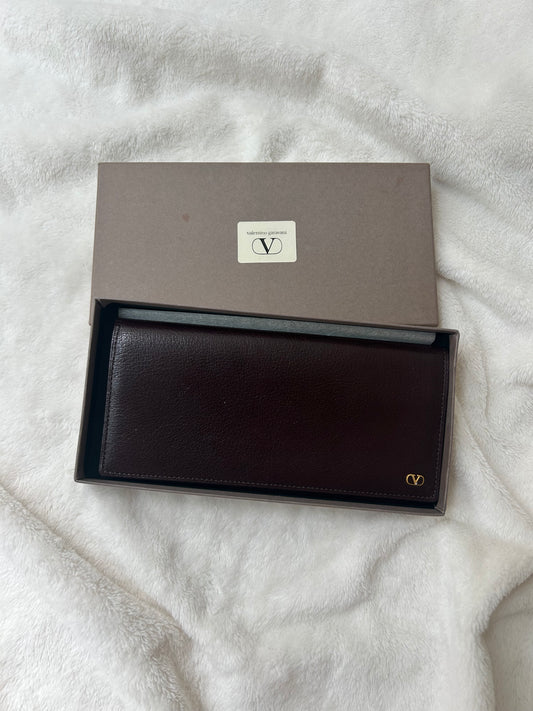 Valentino Garavani Dark Brown Minimalist Wallet