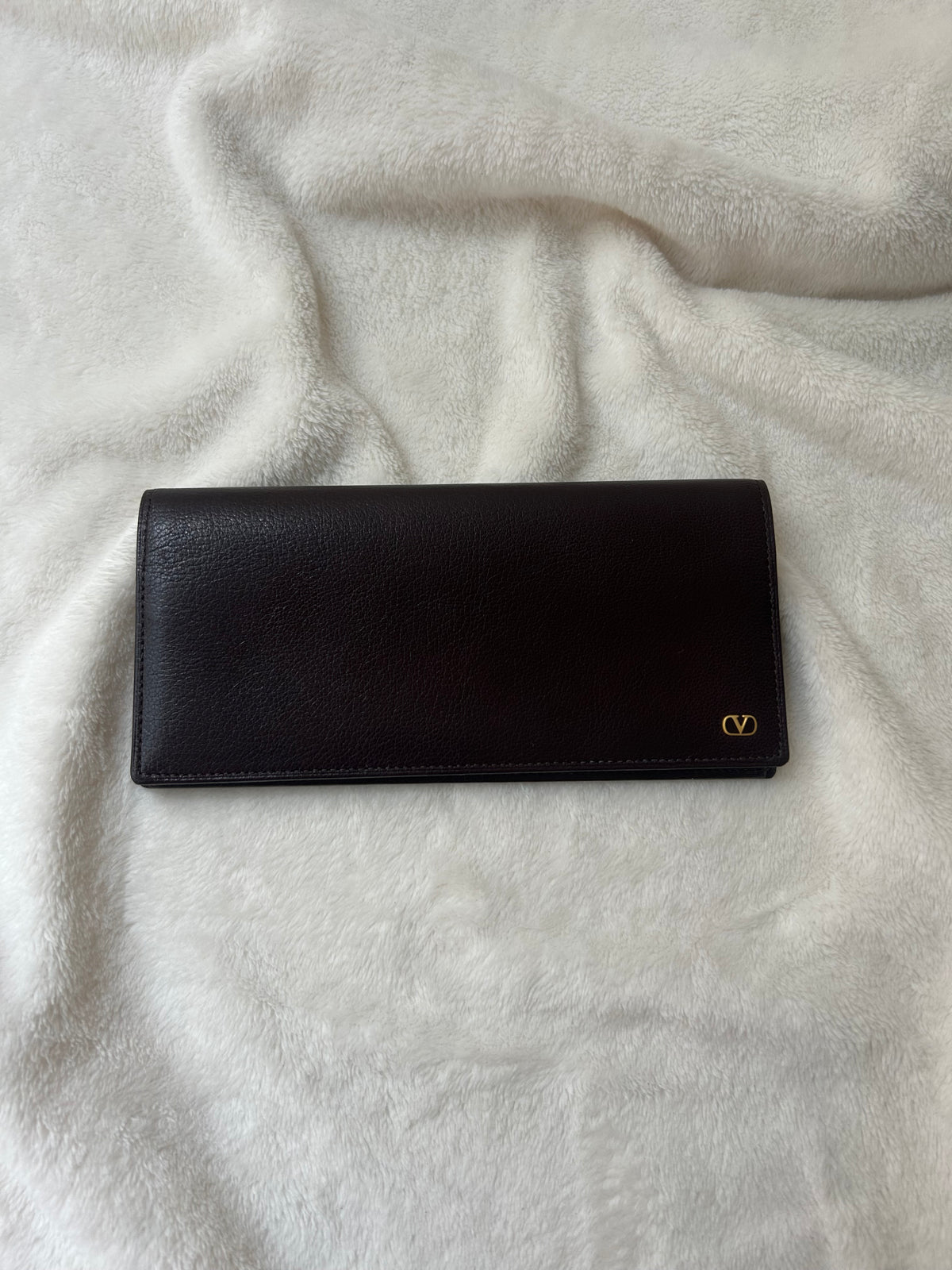 Valentino Garavani Dark Brown Minimalist Wallet