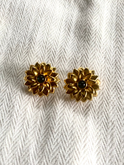 Lanvin Flower Motif Gold-tone Earrings