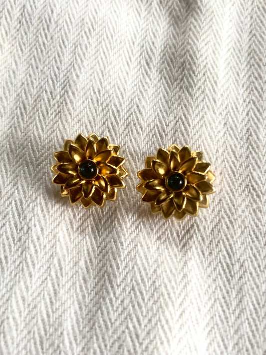 Lanvin Flower Motif Gold-tone Earrings