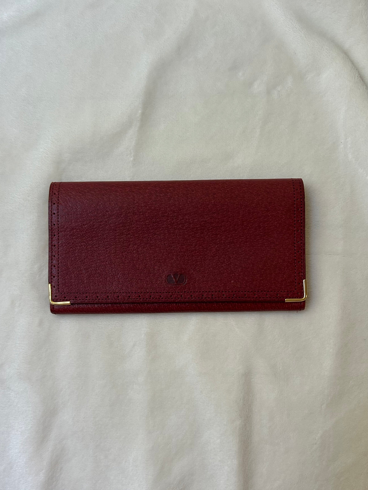 Valentino Garavani Red Bi-fold Long Wallet with Coin Purse
