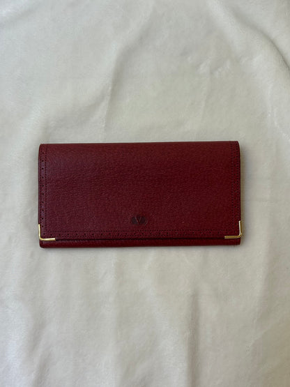 Valentino Garavani Red Bi-fold Long Wallet with Coin Purse