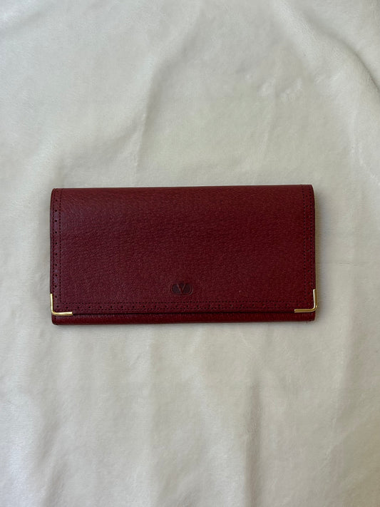 Valentino Garavani Red Bi-fold Long Wallet with Coin Purse