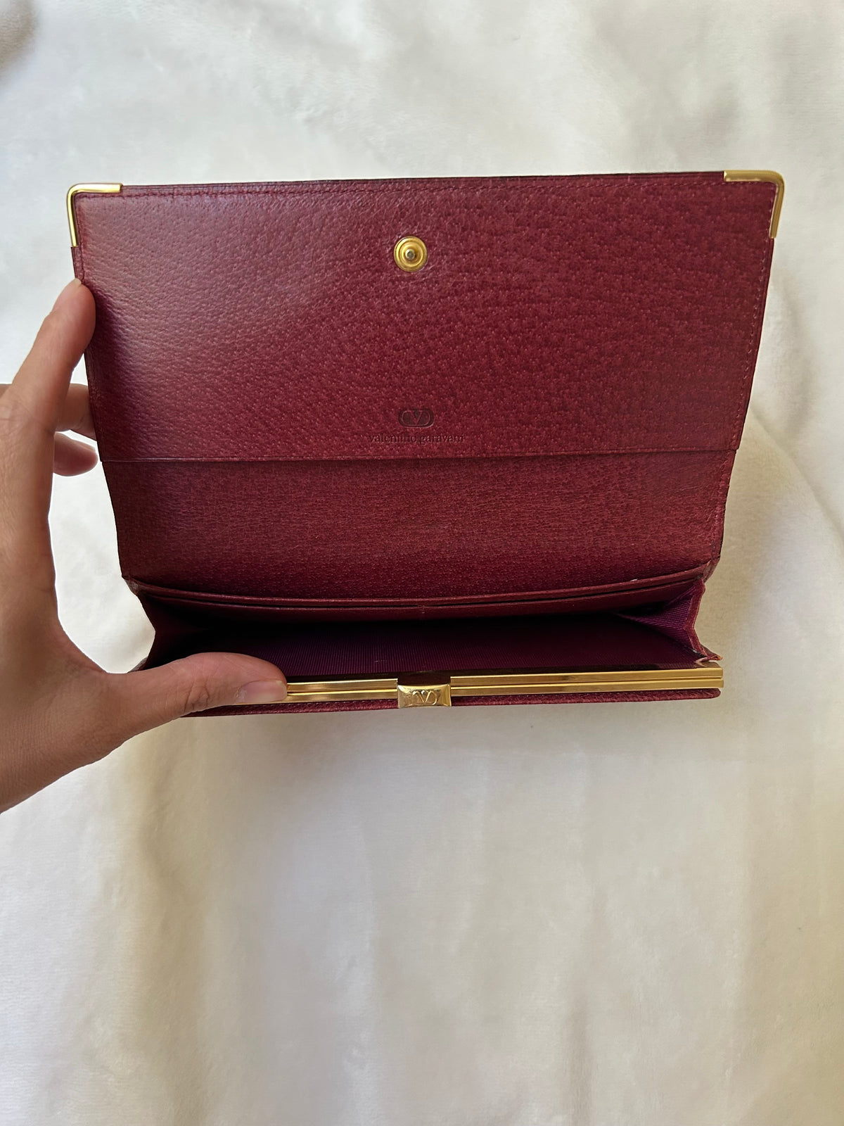 Valentino Garavani Red Bi-fold Long Wallet with Coin Purse