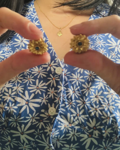 Lanvin Flower Motif Gold-tone Earrings