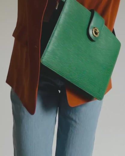 Louis Vuitton Green Epi Turnlock Shoulder Bag